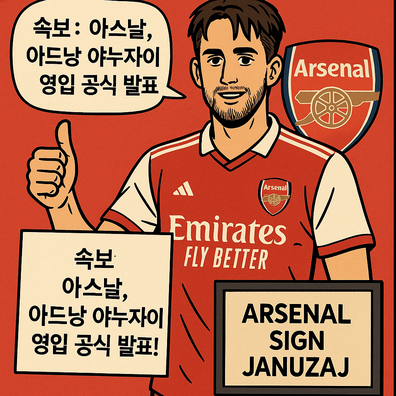 아스날, 아드낭 야누자이선수 영입 공식 발표